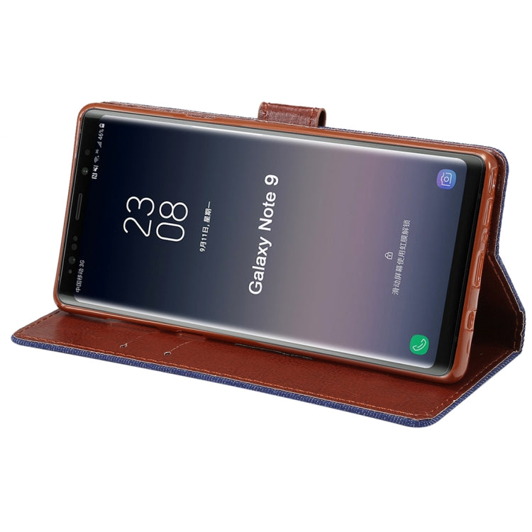 dibase Denim Texture Horizontal Flip PU Leather Case for Galaxy Note 9, with Holder & Card Slot