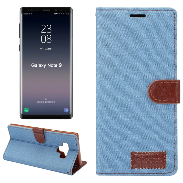 dibase Denim Texture Horizontal Flip PU Leather Case for Galaxy Note 9, with Holder & Card Slot