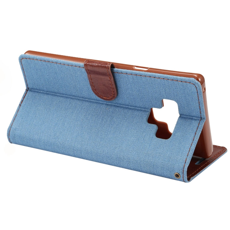 dibase Denim Texture Horizontal Flip PU Leather Case for Galaxy Note 9, with Holder & Card Slot