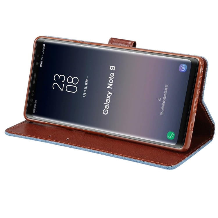dibase Denim Texture Horizontal Flip PU Leather Case for Galaxy Note 9, with Holder & Card Slot