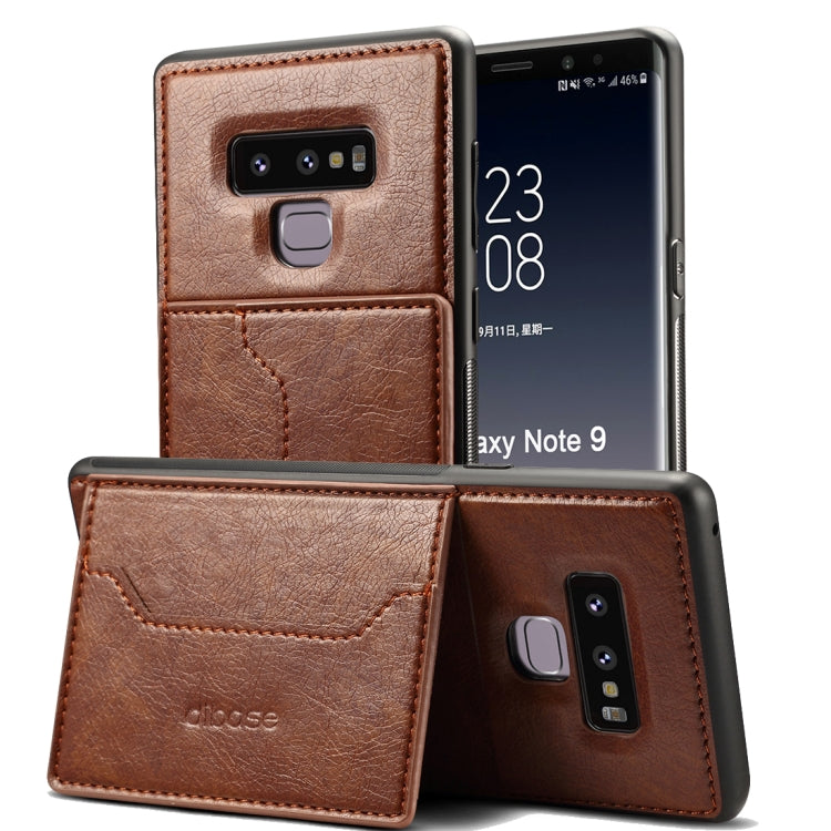 dibase Crazy Horse Texture PU Leather Case for Galaxy Note 9, with Holder & Card Slot
