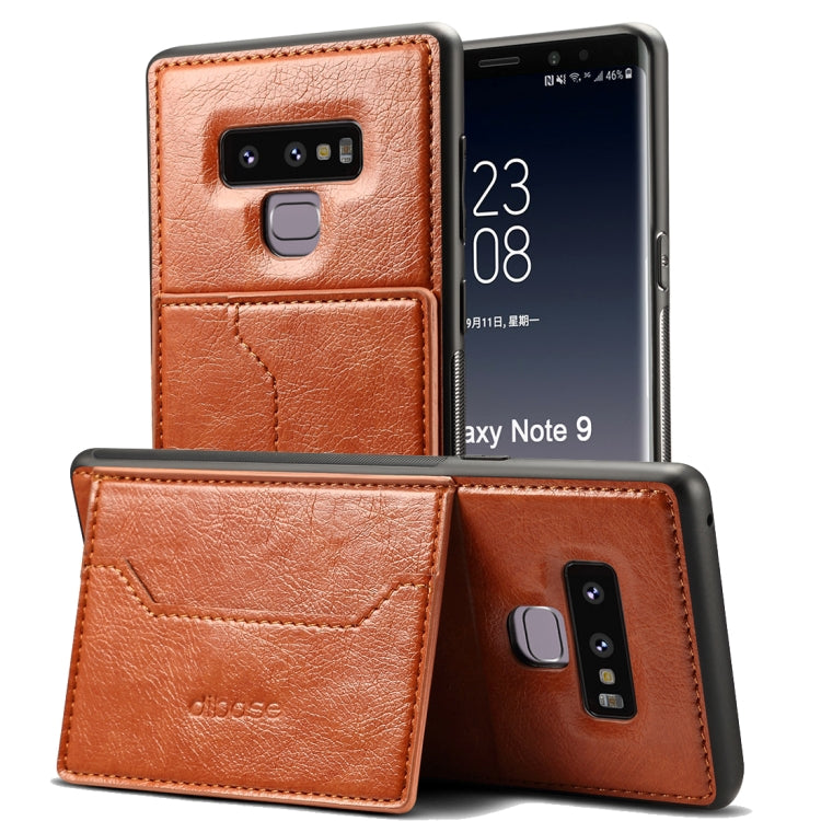 dibase Crazy Horse Texture PU Leather Case for Galaxy Note 9, with Holder & Card Slot