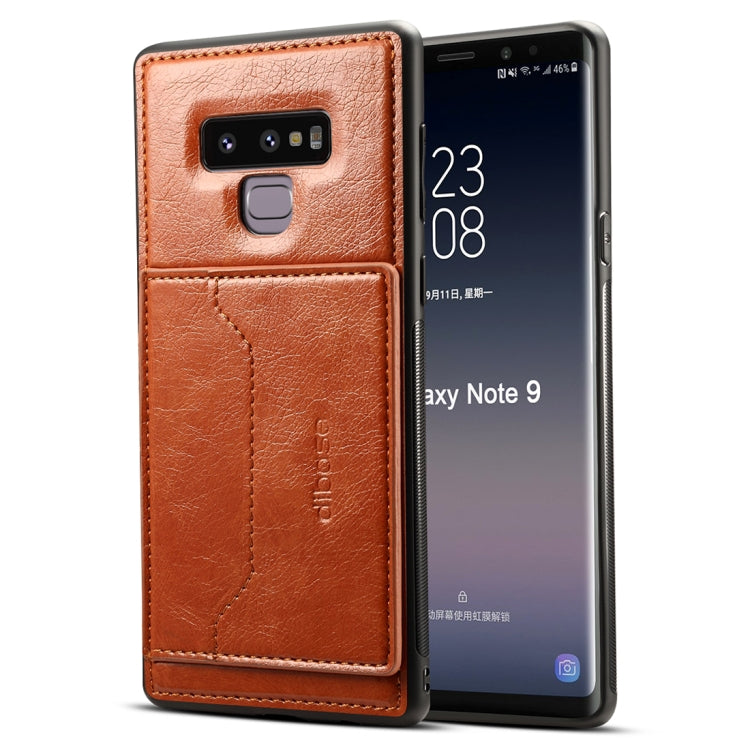 dibase Crazy Horse Texture PU Leather Case for Galaxy Note 9, with Holder & Card Slot