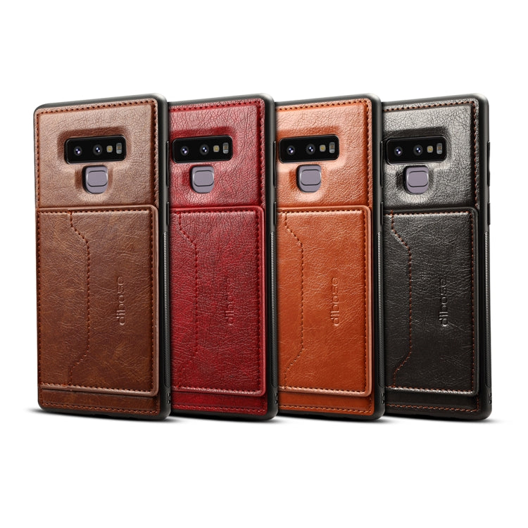 dibase Crazy Horse Texture PU Leather Case for Galaxy Note 9, with Holder & Card Slot