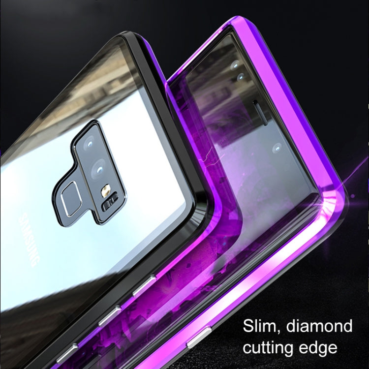 Ultra Slim Magnetic Adsorption Angular Frame Tempered Glass Magnet Flip Case for Galaxy Note9