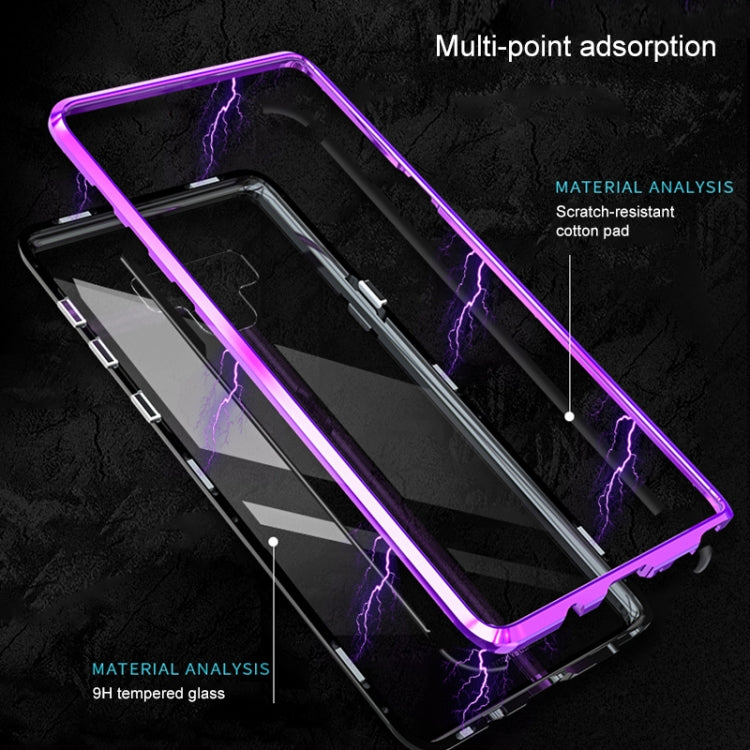 Ultra Slim Magnetic Adsorption Angular Frame Tempered Glass Magnet Flip Case for Galaxy Note9