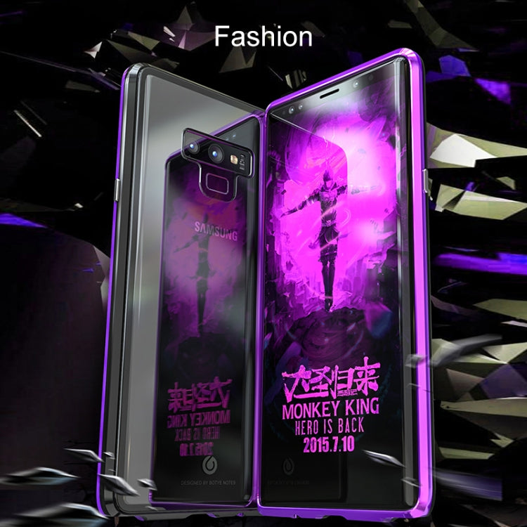 Ultra Slim Magnetic Adsorption Angular Frame Tempered Glass Magnet Flip Case for Galaxy Note9