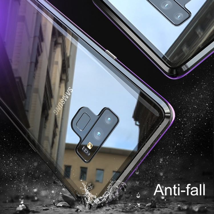 Ultra Slim Magnetic Adsorption Angular Frame Tempered Glass Magnet Flip Case for Galaxy Note9