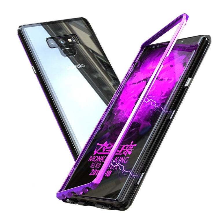 Ultra Slim Magnetic Adsorption Angular Frame Tempered Glass Magnet Flip Case for Galaxy Note9