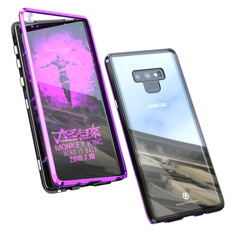 Ultra Slim Magnetic Adsorption Angular Frame Tempered Glass Magnet Flip Case for Galaxy Note9