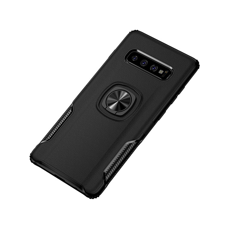 Shockproof Car Magnetic Case with 360 Degree Gold Armor Ring for Galaxy S10