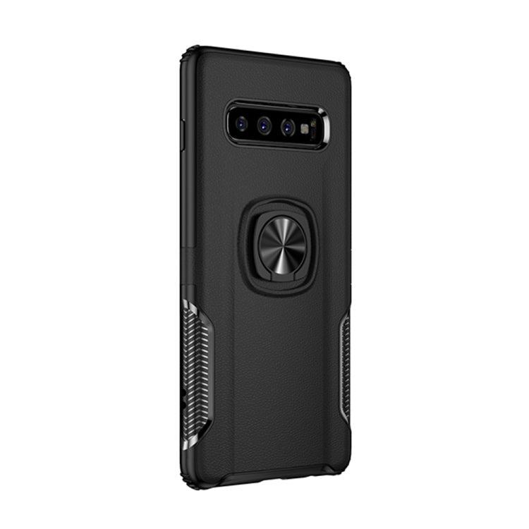 Shockproof Car Magnetic Case with 360 Degree Gold Armor Ring for Galaxy S10