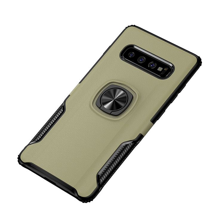 Shockproof Car Magnetic Case with 360 Degree Gold Armor Ring for Galaxy S10