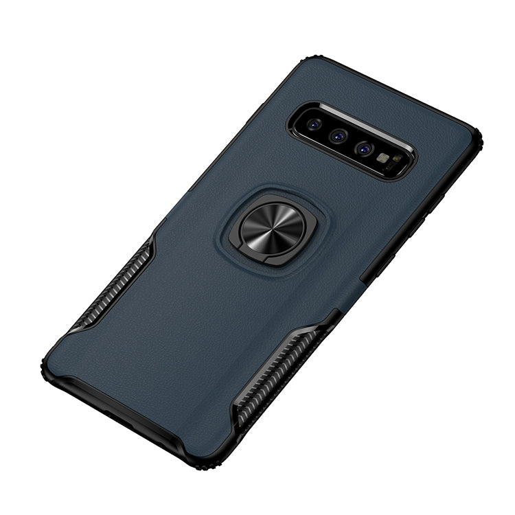 Shockproof Car Magnetic Case with 360 Degree Gold Armor Ring for Galaxy S10