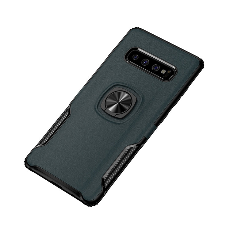 Shockproof Car Magnetic Case with 360 Degree Gold Armor Ring for Galaxy S10