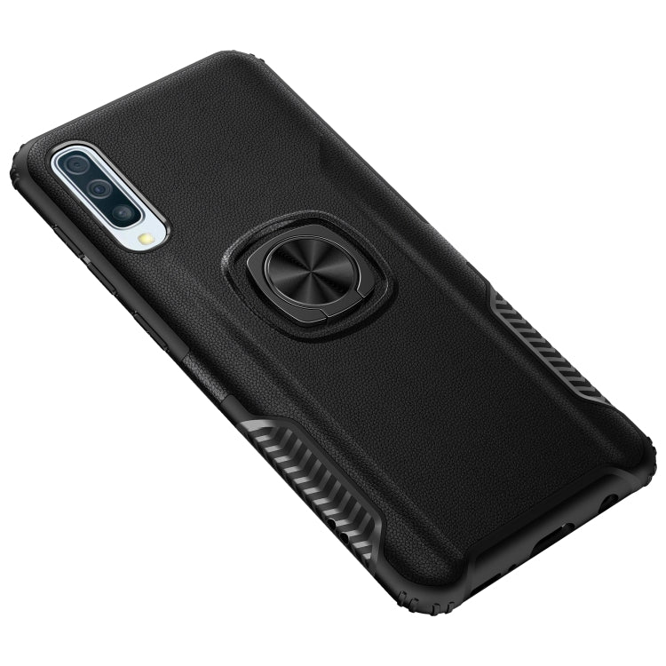 Shockproof Car Magnetic Case with 360 Degree Gold Armor Ring for Galaxy A50