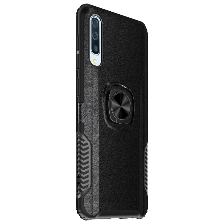 Shockproof Car Magnetic Case with 360 Degree Gold Armor Ring for Galaxy A50