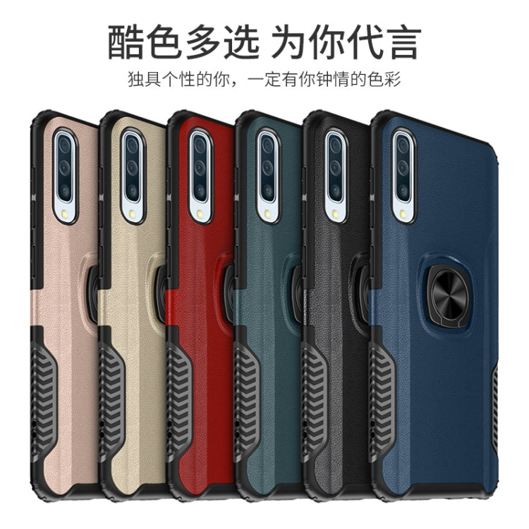 Shockproof Car Magnetic Case with 360 Degree Gold Armor Ring for Galaxy A50