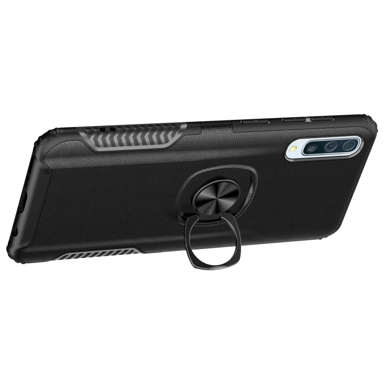 Shockproof Car Magnetic Case with 360 Degree Gold Armor Ring for Galaxy A50