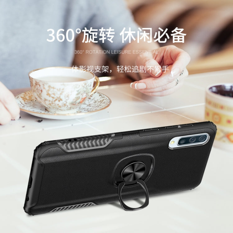 Shockproof Car Magnetic Case with 360 Degree Gold Armor Ring for Galaxy A50