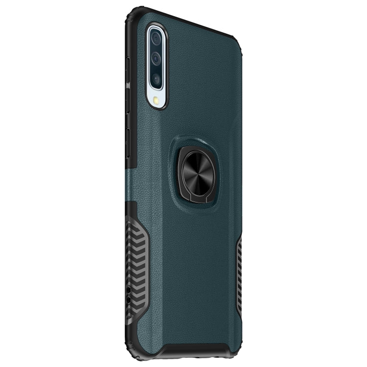 Shockproof Car Magnetic Case with 360 Degree Gold Armor Ring for Galaxy A50