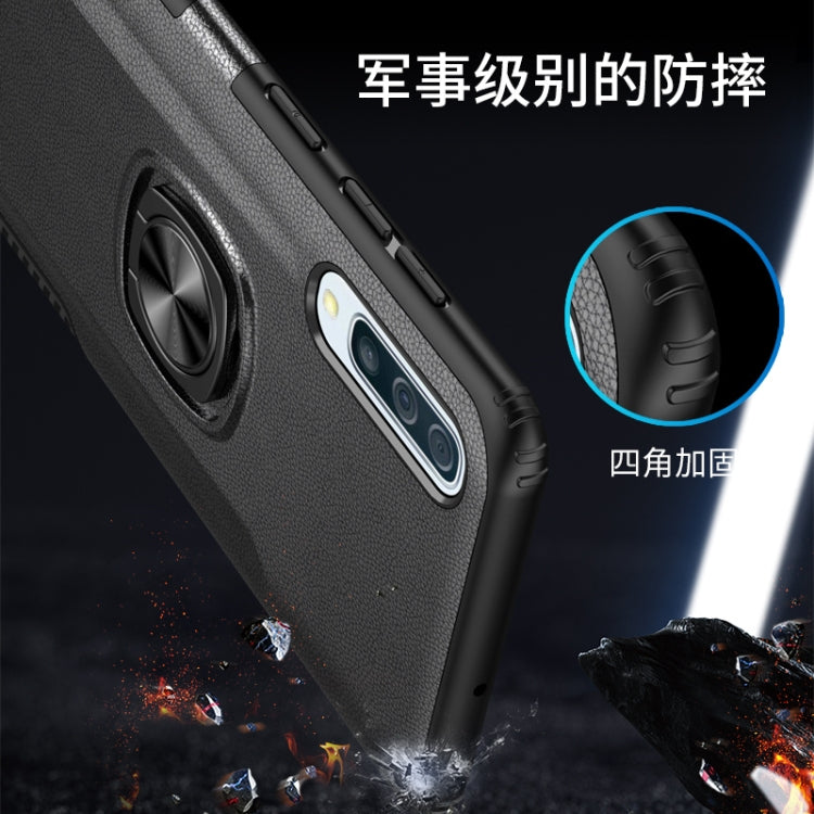 Shockproof Car Magnetic Case with 360 Degree Gold Armor Ring for Galaxy A50