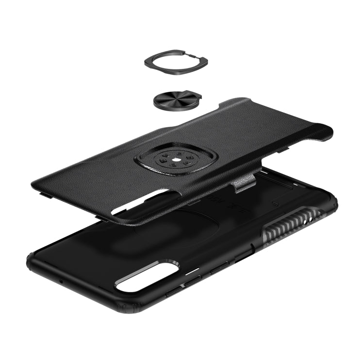 Shockproof Car Magnetic Case with 360 Degree Gold Armor Ring for Galaxy A50