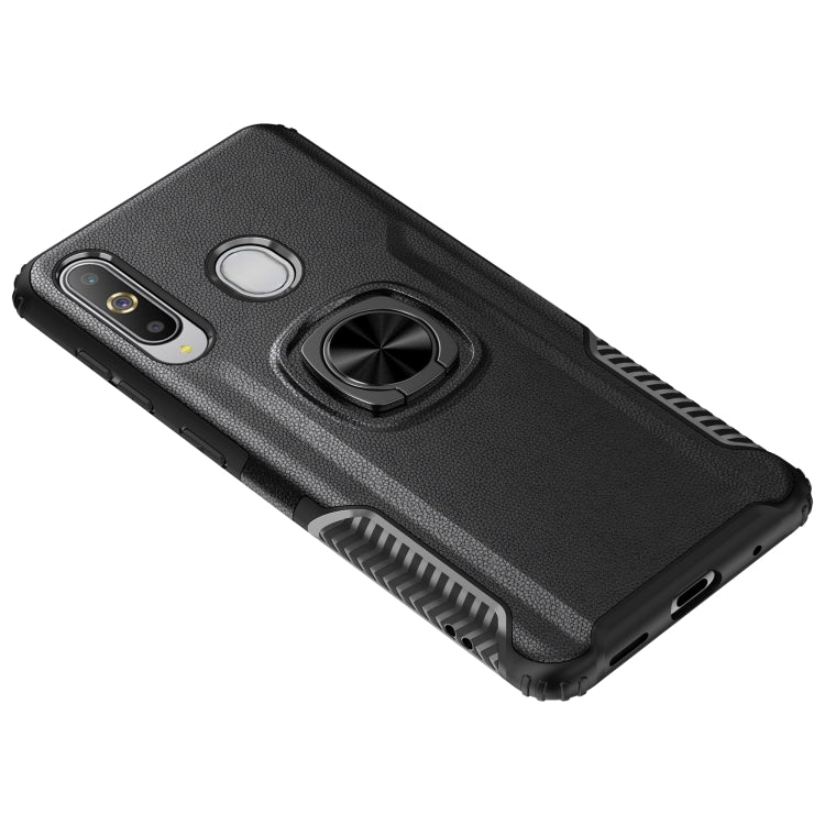 Shockproof Car Magnetic Case with 360 Degree Gold Armor Ring for Galaxy A60