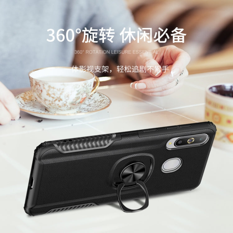 Shockproof Car Magnetic Case with 360 Degree Gold Armor Ring for Galaxy A60
