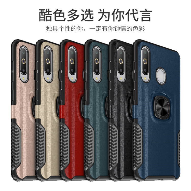 Shockproof Car Magnetic Case with 360 Degree Gold Armor Ring for Galaxy A60