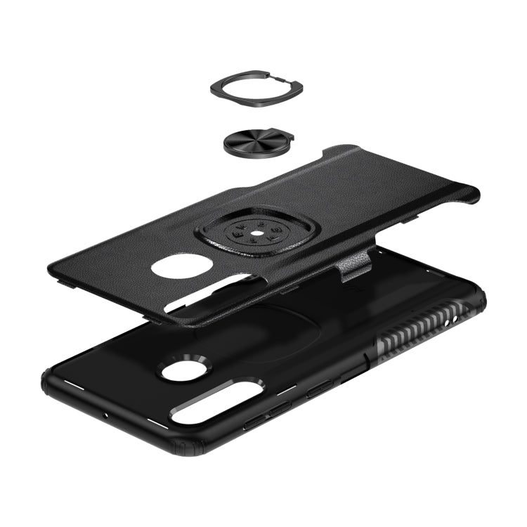 Shockproof Car Magnetic Case with 360 Degree Gold Armor Ring for Galaxy A60