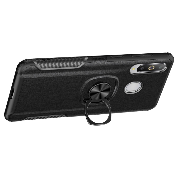 Shockproof Car Magnetic Case with 360 Degree Gold Armor Ring for Galaxy A60