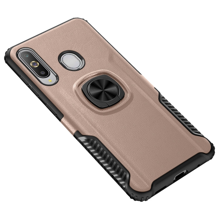 Shockproof Car Magnetic Case with 360 Degree Gold Armor Ring for Galaxy A60