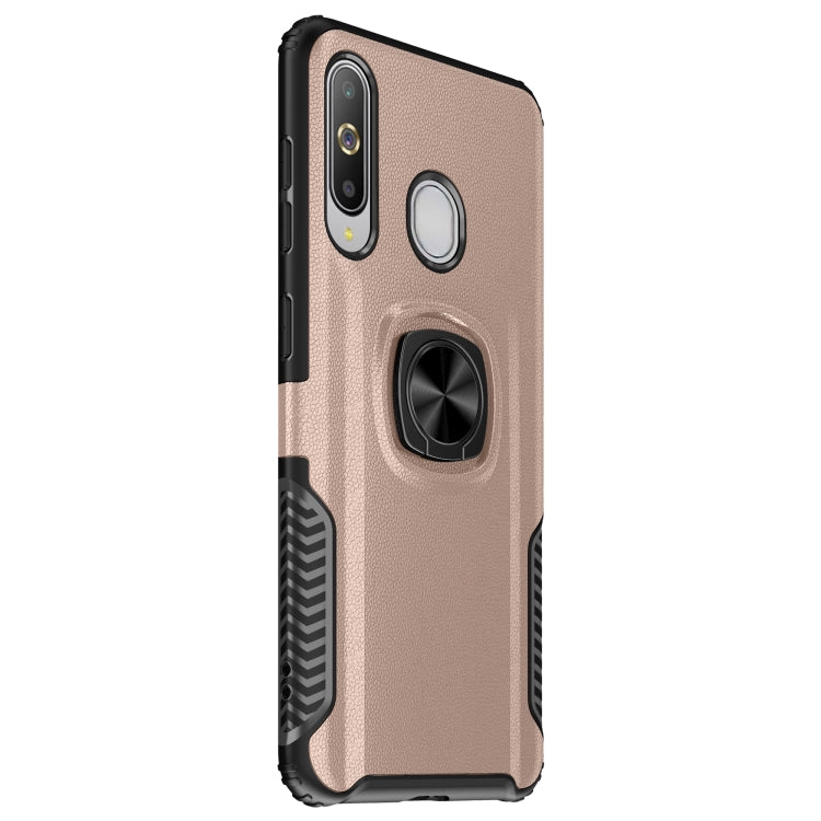 Shockproof Car Magnetic Case with 360 Degree Gold Armor Ring for Galaxy A60