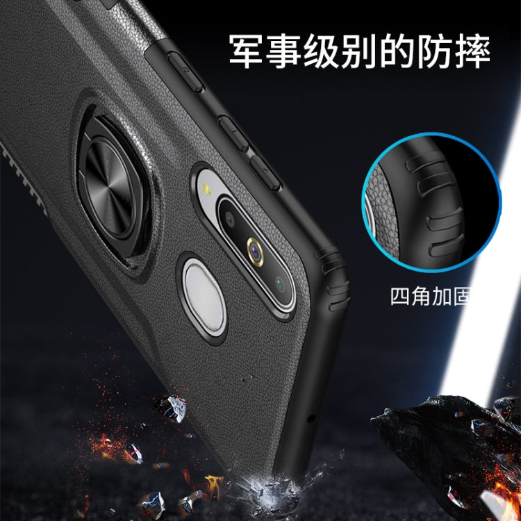 Shockproof Car Magnetic Case with 360 Degree Gold Armor Ring for Galaxy A60