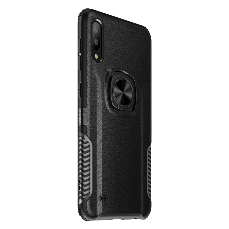 Shockproof Car Magnetic Case with 360 Degree Gold Armor Ring for Galaxy M10