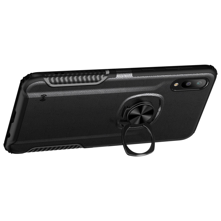 Shockproof Car Magnetic Case with 360 Degree Gold Armor Ring for Galaxy M10