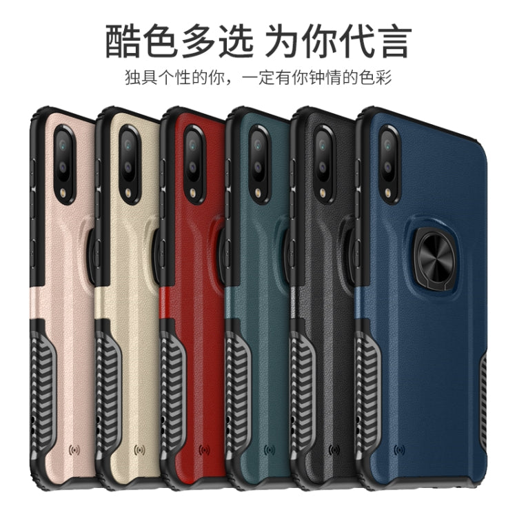 Shockproof Car Magnetic Case with 360 Degree Gold Armor Ring for Galaxy M10