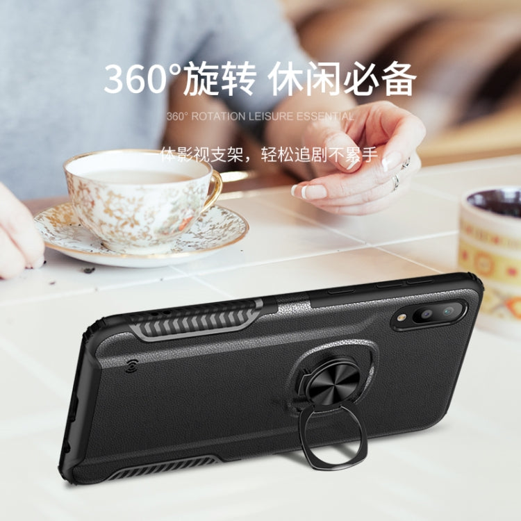 Shockproof Car Magnetic Case with 360 Degree Gold Armor Ring for Galaxy M10