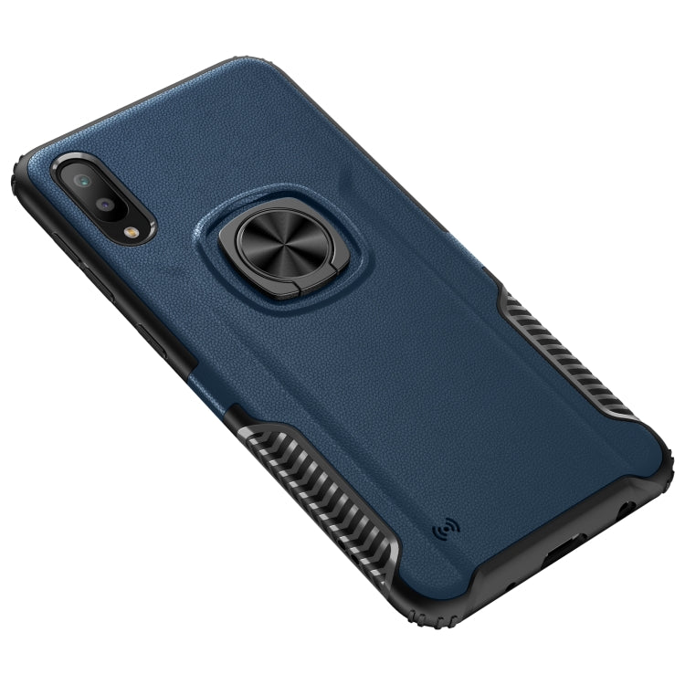 Shockproof Car Magnetic Case with 360 Degree Gold Armor Ring for Galaxy M10