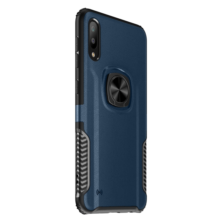 Shockproof Car Magnetic Case with 360 Degree Gold Armor Ring for Galaxy M10