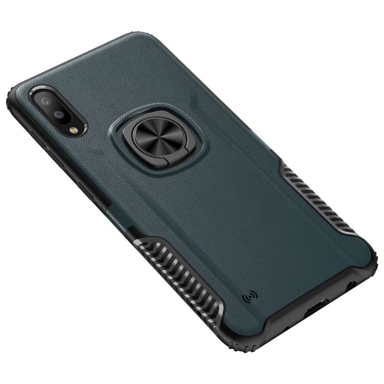 Shockproof Car Magnetic Case with 360 Degree Gold Armor Ring for Galaxy M10