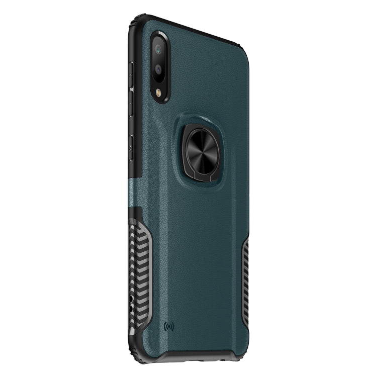 Shockproof Car Magnetic Case with 360 Degree Gold Armor Ring for Galaxy M10