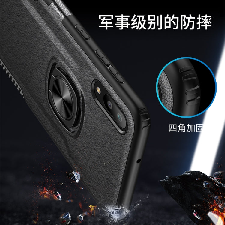 Shockproof Car Magnetic Case with 360 Degree Gold Armor Ring for Galaxy M10