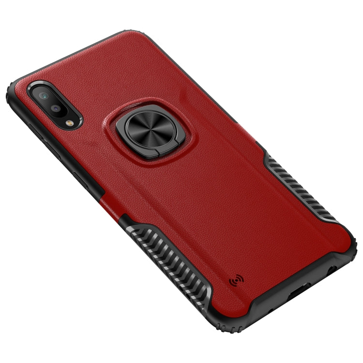Shockproof Car Magnetic Case with 360 Degree Gold Armor Ring for Galaxy M10
