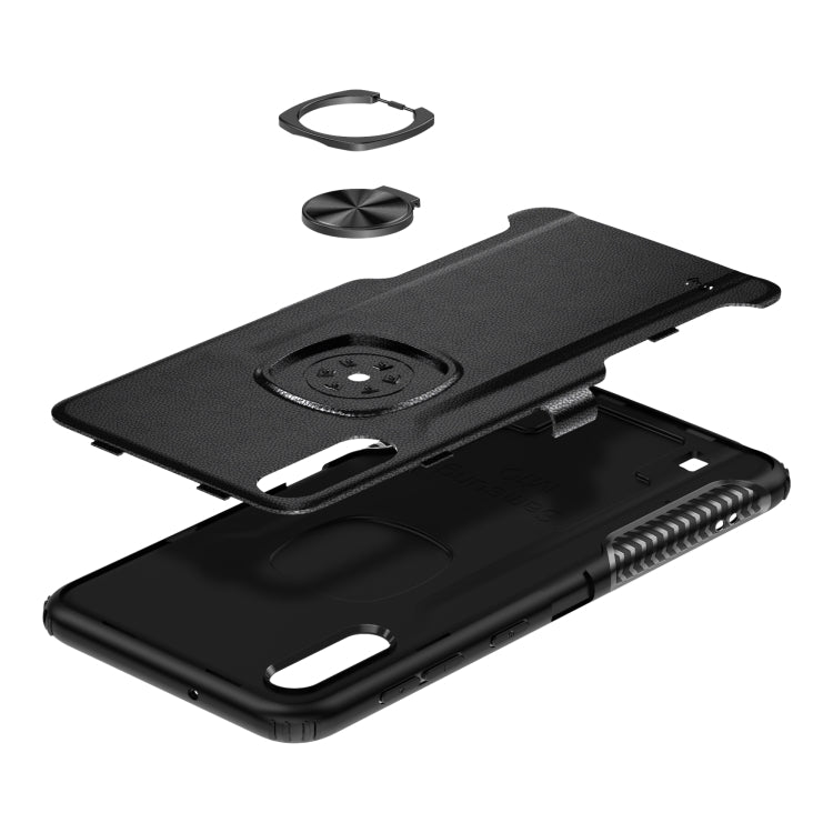 Shockproof Car Magnetic Case with 360 Degree Gold Armor Ring for Galaxy M10