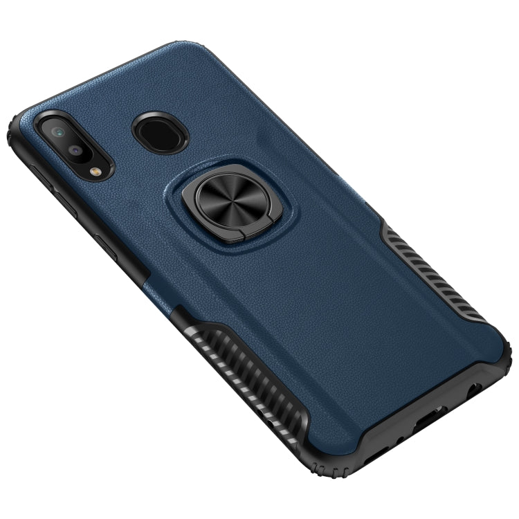 Shockproof Car Magnetic Case with 360 Degree Gold Armor Ring for Galaxy M20