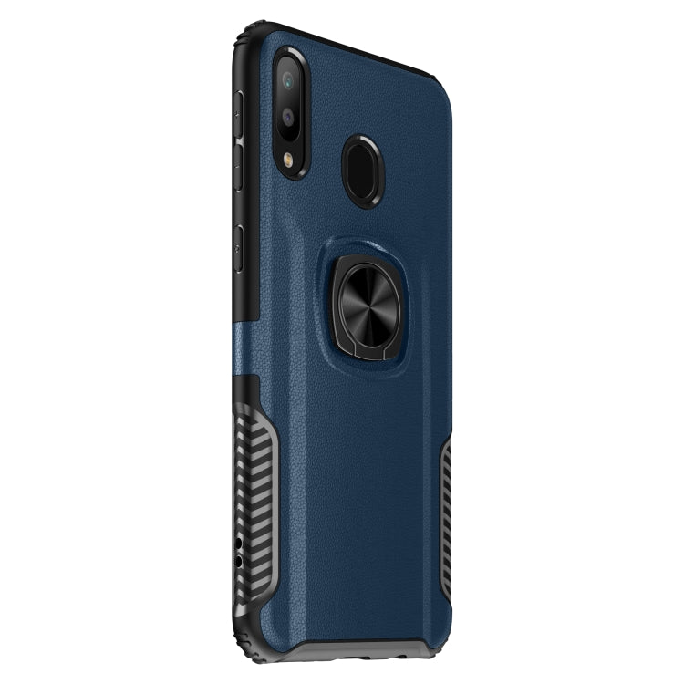 Shockproof Car Magnetic Case with 360 Degree Gold Armor Ring for Galaxy M20