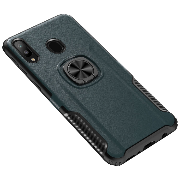 Shockproof Car Magnetic Case with 360 Degree Gold Armor Ring for Galaxy M20