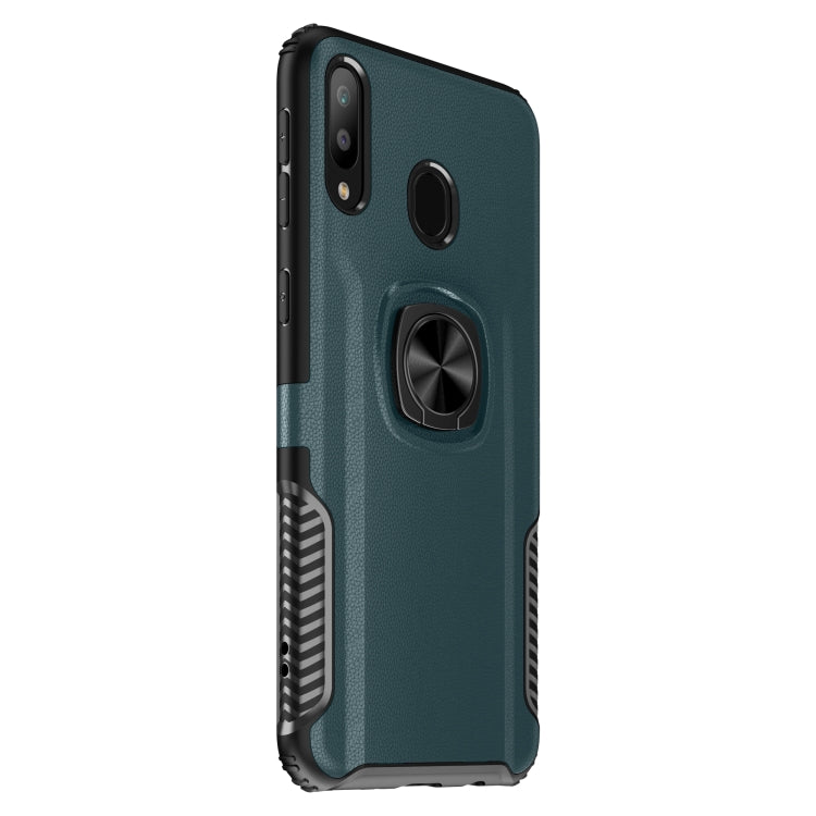 Shockproof Car Magnetic Case with 360 Degree Gold Armor Ring for Galaxy M20